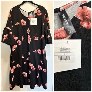 Agnes & Dora Adams Dress XL Floral Romance Black Multi w/ Pockets NWT